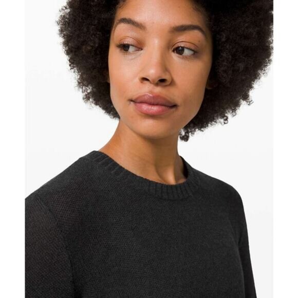 LULULEMON Sincerely Yours Sweater Heathered Size 8 Deep Coal - Picture 3 of 8